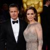 Brad Pitt et Angelina Jolie lors de la 86e cérémonie des Oscars à Hollywood, le 2 mars 2014. 