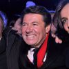 Denise Fabre, Gérard Depardieu, le maire de Nice Christian Estrosi et la "Reine du Carnaval 2014", Angeline, participent à la soirée d'ouverture du 130ème Carnaval de Nice "Roi de la Gastronomie", le 14 février 2014 à Nice. 