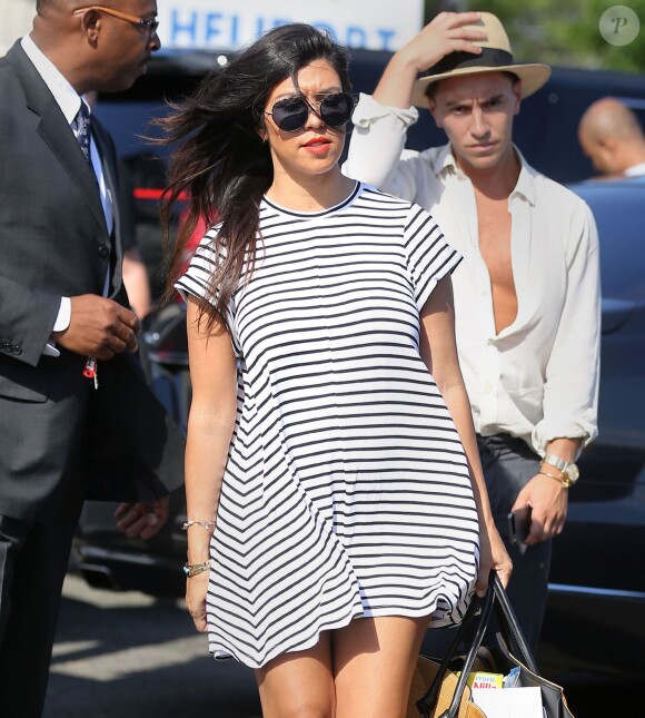 Kourtney Kardashian (enceinte) à New York, le 7 juillet 2014.