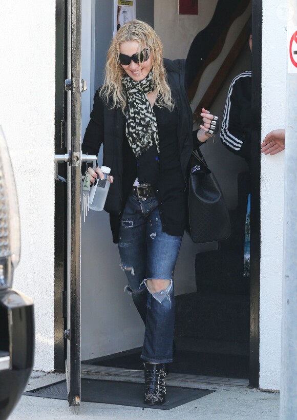 Madonna à la sortie de son cours de Pilates à West Hollywood, le 10 mars 2014.