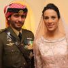 Le prince Hamzah de Jordanie et la princesse Basma lors de leur mariage le 12 janvier 2012 à Amman. Le couple a accueilli le 5 juillet 2014 son second enfant, la princesse Noor, petite soeur de la princesse Zein.