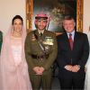 Le prince Hamzah de Jordanie et la princesse Basma entourés de Rania, Abdullah II et Noor lors de leur mariage le 12 janvier 2012 à Amman. Le couple a accueilli le 5 juillet 2014 son second enfant, la princesse Noor, petite soeur de la princesse Zein.