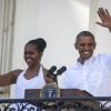 Barack Obama et son épouse Michelle à la Maison Blanche à Washington, le 4 juillet 2014