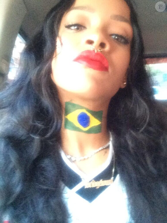 Rihanna, supportrice engagée et fanatique du Brésil, photo publiée sur son compte Twitter le 13 juillet 2014