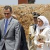 Felipe VI et la reine Letizia d'Espagne se rendent au mausolée du roi Mohammed V à Rabat, le 15 juillet 2014. Le couple royal va se recueillir sur la tombe de l'ancien roi.