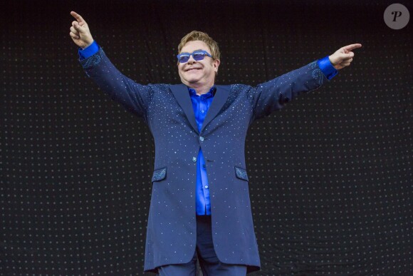 Sir Elton John à Lancashire, le 21 juin 2014.