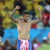 Dani Alves - Match d'ouverture de la Coupe du Monde entre le Brésil et la Croatie à Sao Paulo au Brésil le 12 juin 2014. Le Brésil a remporté le match sur le score de 3-1.