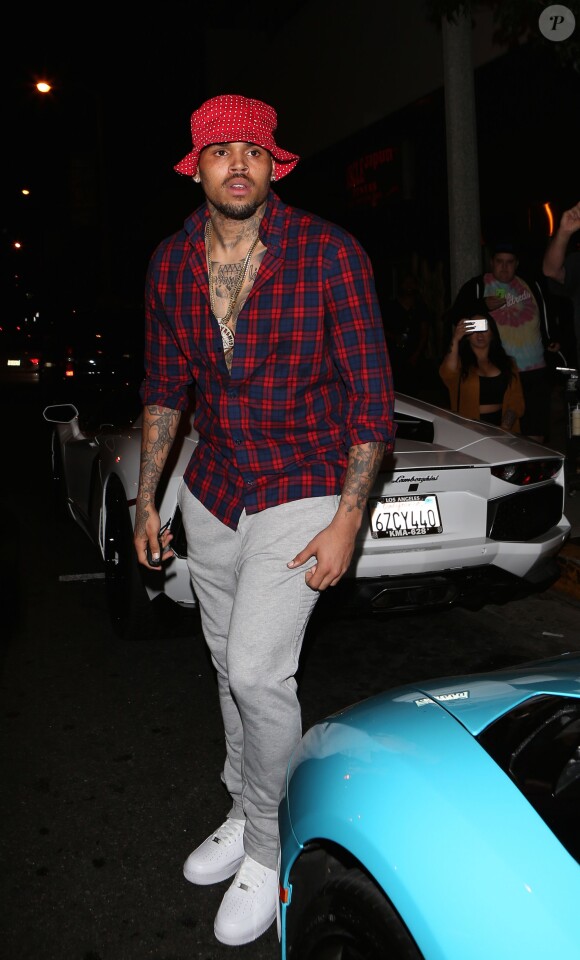 Chris Brown et Karrueche Tran à Los Angeles, le 15 juillet 2014.