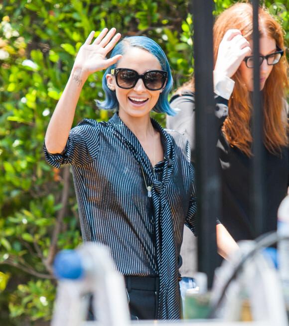 Nicole Richie sur le plateau d'Extra à Universal City, le 16 juillet 2014.