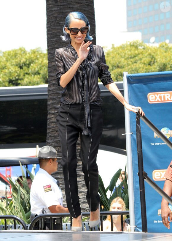 Nicole Richie sur le plateau d'Extra à Universal City, le 16 juillet 2014.