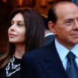  Silvio Berlusconi et sa d&eacute;sormais ex-femme Veronica Lario &agrave; Rome le 4 juin 2004. 