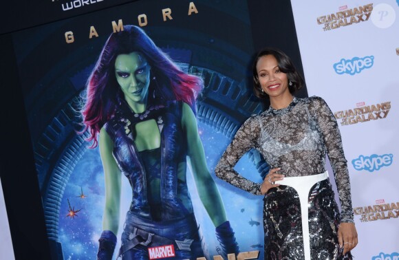 Zoe Saldana lors de la première des Gardiens de la Galaxie, le 21 juillet 2014, à Los Angeles.