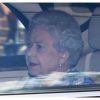 La reine Elizabeth II arrivant pour la fête du premier anniversaire du prince George de Cambridge au Palais de Kensington à Londres, le 22 juillet 2014.