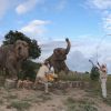 Exclusif - La princesse Stéphanie de Monaco fête le 1er anniversaire de l'arrivée des éléphantes Baby et Népal au domaine de Fontbonne sur la commune de Peille, le 12 juillet 2014.