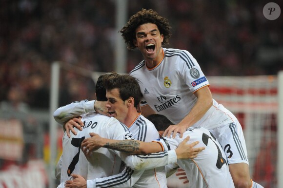 Cristiano Ronaldo, Gareth Bale, Angel di Maria et Pepe à Munich le 29 avril 2014 