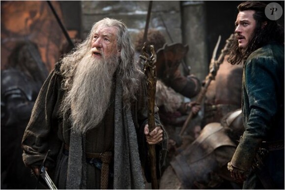 Ian McKellen et Luke Evans dans Le Hobbit : La Bataille des Cinq Armées
