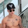 Justin Bieber sur un yacht à Miami, le 3 juillet 2014