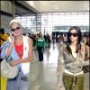 Paris Hilton et Kim Kardashian à l'aéroport de Los Angeles en partance pour l'Italie. En septembre 2006. 