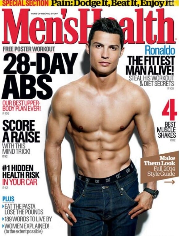 Cristiano Ronaldo en couverture du magazine Men's Health, août 2014.