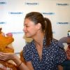 Katie Holmes dans les locaux de SiriusXM Radio à New York, le 6 août 2014.