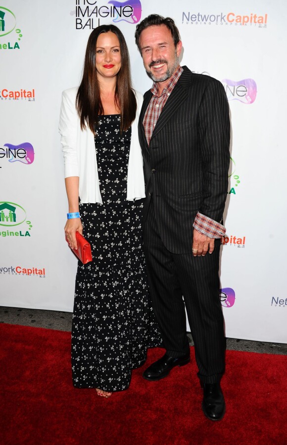 David Arquette et Christina McLarty lors de la soirée Imagine Ball LA Benefit Concert organisée au House of Blues de West Hollywood, le 6 août 2014.