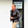 Arnold Schwarzenegger en compagnie de sa girlfriend Heather Milligan à Brentwood, le 7 août 2014.