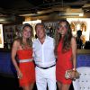 Fawaz Gruosi fête ses 62 ans avec ses filles Allegra et Violetta au Billionaire. Porto Cervo, le 8 août 2014.
