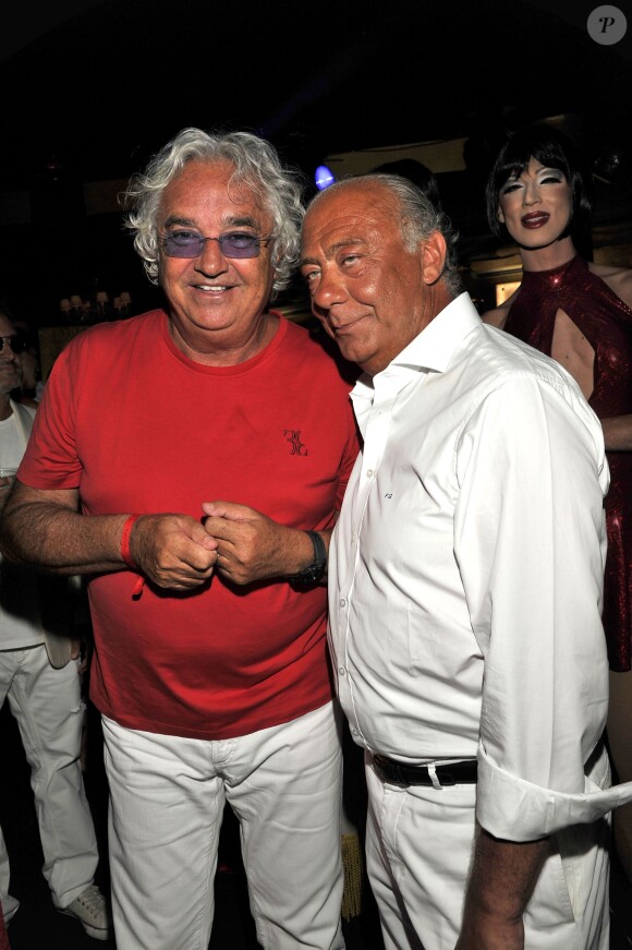 Flavio Briatore fête les 62 ans de Fawaz Gruosi au Billionaire. Porto Cervo, le 8 août 2014.