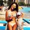 Alessandra Ambrosio et sa fille Anja, en vacances à Hawaï. Août 2014.