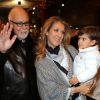 Céline Dion et René Angélil avec leur fils Eddy à Paris le 30 novembre 2012
