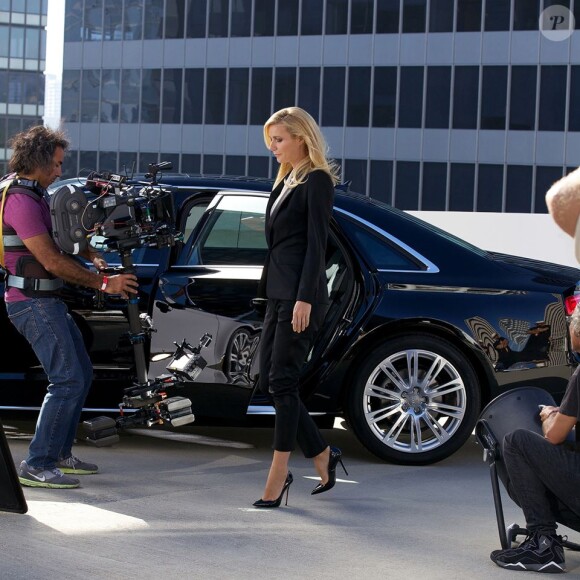 Gwyneth Paltrow dans les coulisses du tournage de la publicité du parfum Ma Vie, par Hugo Boss. Los Angeles, octobre 2013.