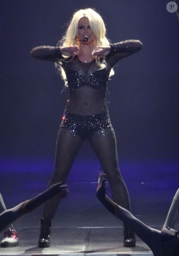 La chanteuse Britney Spears se produit à Las Vegas dans le cadre de sa résidence avec le spectacle Piece Of Me au Planet Hollywood Casino Resort, le 16 août 2014.