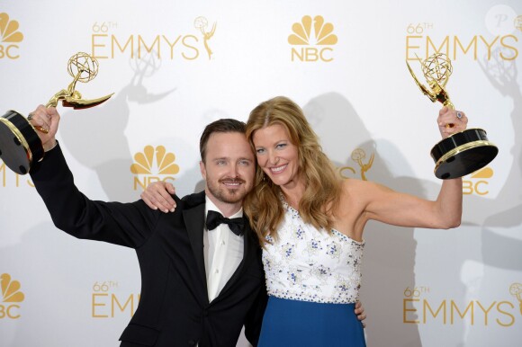 Aaron Paul et Anna Gunn aux Primetime Emmy Awards, Los Angeles, le 25 août 2014.