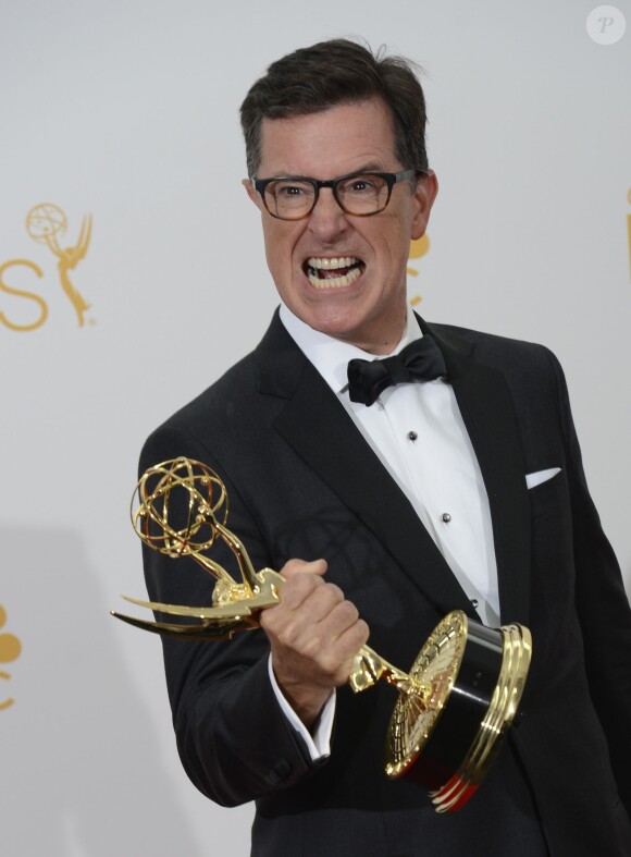 Stephen Colbert aux Primetime Emmy Awards, Los Angeles, le 25 août 2014.