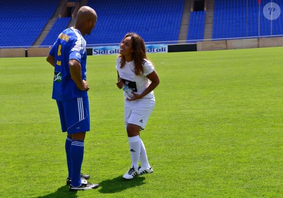 Jean-Alain Boumsong et Amel Bent à Marrakech le 7 juin 2013. 