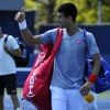 Novak Djokovic lors d'un entraînement durant l'US Open à l'USTA Billie Jean King National Tennis Center de New York le 28 août 2014
