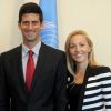 Novak Djokovic et sa compagne Jelena Ristic aux Nations Unies à New York le 23 août 2013