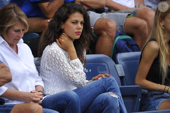 Noura, la compagne de Jo-Wilfried Tsonga a assisté au troisième tour de son homme à l'US Open, le 30 août 2014 à l'USTA Billie Jean King National Tennis Center