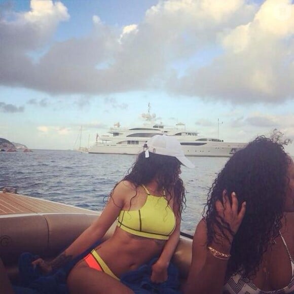 Rihanna en vacances en Méditerranée. Août 2014.