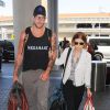 Kate Mara et Johnny Wujek à Los Angeles, partant pour Venise et la Mostra, le 26 août 2014