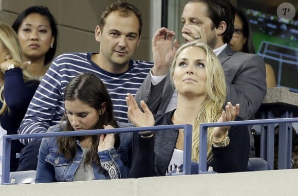 Lindsey Vonn lors du quart de finale entre Gaël Monfils et Roger Federer à l'US Open, à l'USTA Billie Jean King National Tennis Center de New York, le 4 septembre 2014