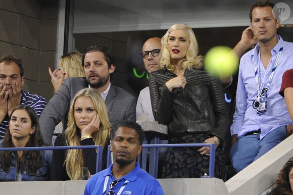 Gwen Stefani lors du quart de finale entre Gaël Monfils et Roger Federer à l'US Open, à l'USTA Billie Jean King National Tennis Center de New York, le 4 septembre 2014