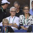 John Slattery et sa femme Talia Balsam lors du quart de finale entre Gaël Monfils et Roger Federer à l'US Open, à l'USTA Billie Jean King National Tennis Center de New York, le 4 septembre 2014