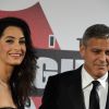 George Clooney et sa fiancée Amal Alamuddin sur le tapis rouge de la Celebrity Fight Night qui se tenait au Palazzo Vecchio de Florence, le 7 septembre 2014
