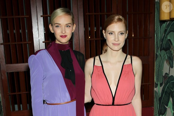 Jess Weixler et Jessica Chastain lors de l'after-party de "The Disappearance of Eleanor Rigby" à New York, le 10 septembre 2014.
