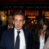 Nicolas Sarkozy et Carla Bruni-Sarkozy sont allés voir la pièce "Hôtel Europe" de Bernard-Henri Lévy au Théâtre de l'Atelier à Paris, le 12 septembre 2014. 