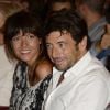 Patrick Bruel et sa compagne Caroline lors de la générale de la pièce "Un dîner d'adieu" au Théâtre Edouard Vll à Paris le 15 septembre 2014