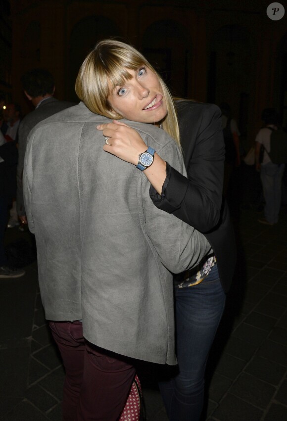 Nagui et sa femme Mélanie Page lors de la générale de la pièce "Un dîner d'adieu" au Théâtre Edouard Vll à Paris le 15 septembre 2014