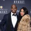Adrian Peterson, runnning back des Vikings du Minnesota, et son épouse Ashley Brown lors d'un gala à New York 1er février 2014