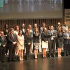 La reine Letizia d'Espagne le 17 septembre 2014 à San Sebastian pour la remise du prix V de Vie et d'aides à la recherche contre le cancer au théâtre Victoria Eugenia.